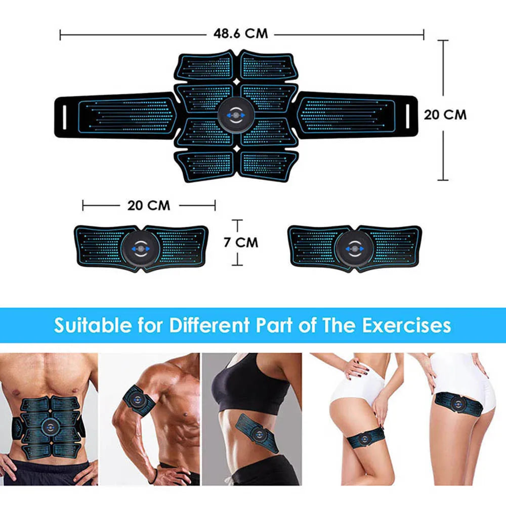 Eletroestimulador Abdominal EMS - Tonificador Muscular Para Abdômen E Glúteos