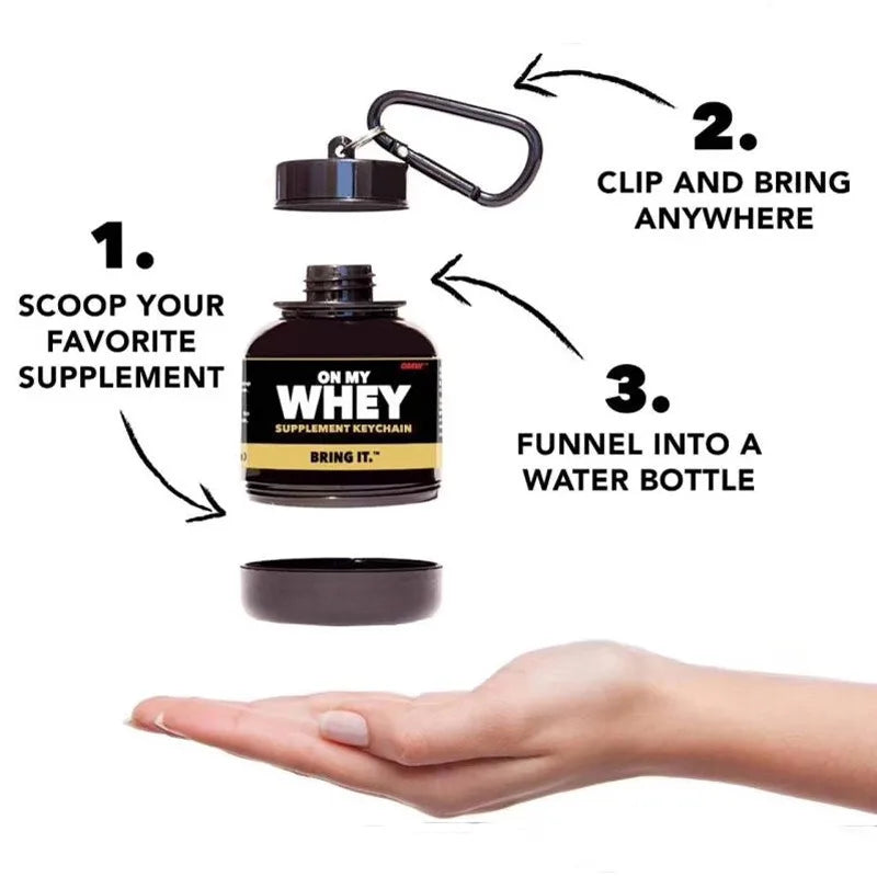 Mini Garrafas Portáteis De Proteína Em Pó Com Chaveiro, Funil De Saúde, Garrafa De Medicina, Copo De Água Pequeno, Fitness, Armazenamento Esportivo Ao Ar Livre 1