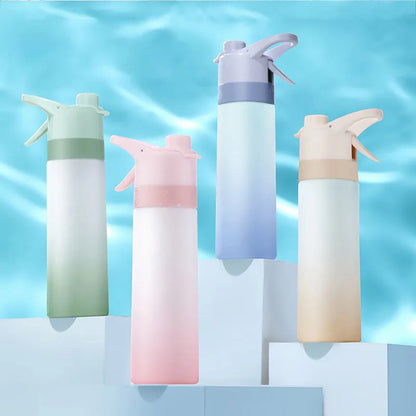 650Ml Spray Garrafa De Água Portátil Esporte Ao Ar Livre Garrafa De Água Para Meninas Ginásio Fitness Beber Drinkware Caminhadas Equitação Garrafa De Água