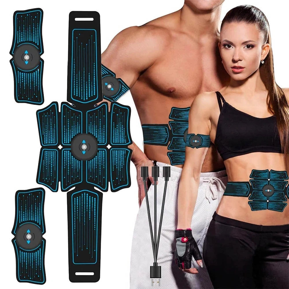 Eletroestimulador Abdominal EMS - Tonificador Muscular Para Abdômen E Glúteos