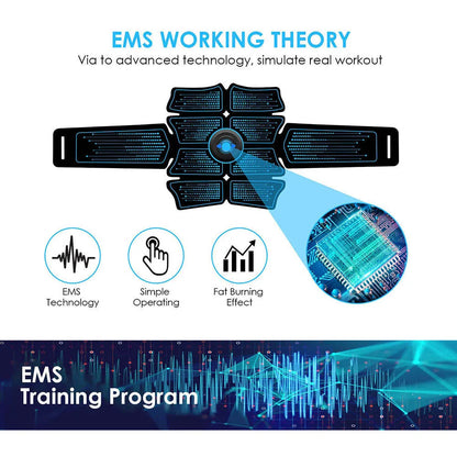 Eletroestimulador Abdominal EMS - Tonificador Muscular Para Abdômen E Glúteos