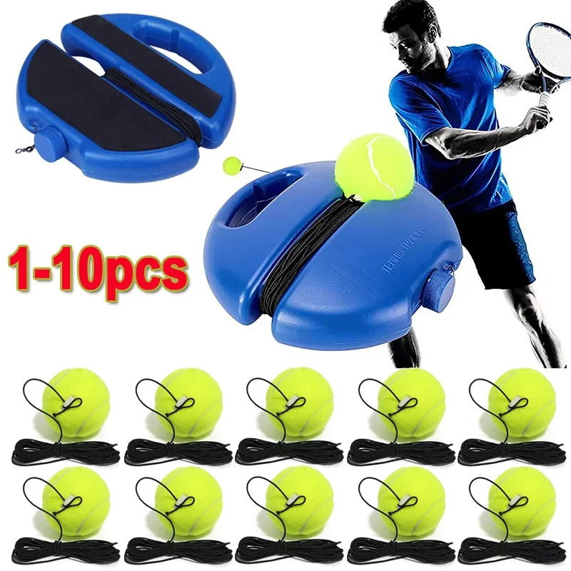 Professional Tennis Training Aid with Heavy-Duty Base and Elastic Rope Ball for Self-Practice and Sparring