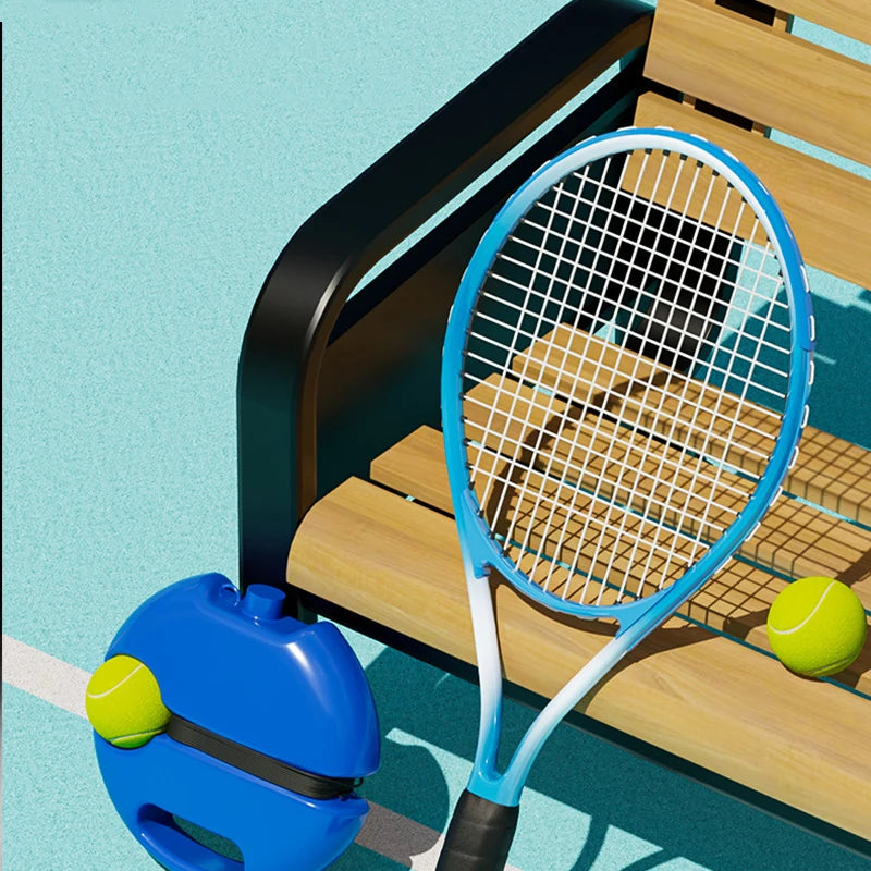 Professional Tennis Training Aid with Heavy-Duty Base and Elastic Rope Ball for Self-Practice and Sparring