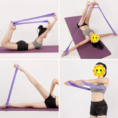 Yoga Puxar Cinta Cinto Menina Elástica Dança Latina Alongamento Banda Loop Yoga Pilates Ginásio Fitness Exercício Faixa De Resistência Com Número