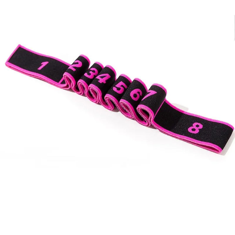 Yoga Puxar Cinta Cinto Menina Elástica Dança Latina Alongamento Banda Loop Yoga Pilates Ginásio Fitness Exercício Faixa De Resistência Com Número