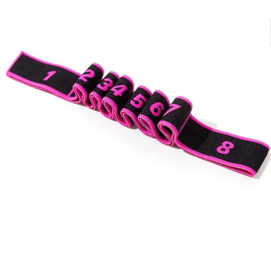 Yoga Puxar Cinta Cinto Menina Elástica Dança Latina Alongamento Banda Loop Yoga Pilates Ginásio Fitness Exercício Faixa De Resistência Com Número