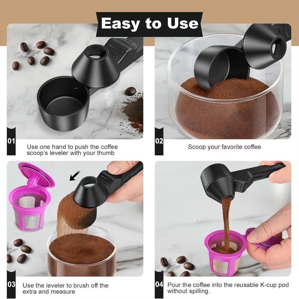Colher De Café Sem Derramamento, Reutilizável, Deslizante, Proteína Em Pó, Funil Para Leite E Suplementos